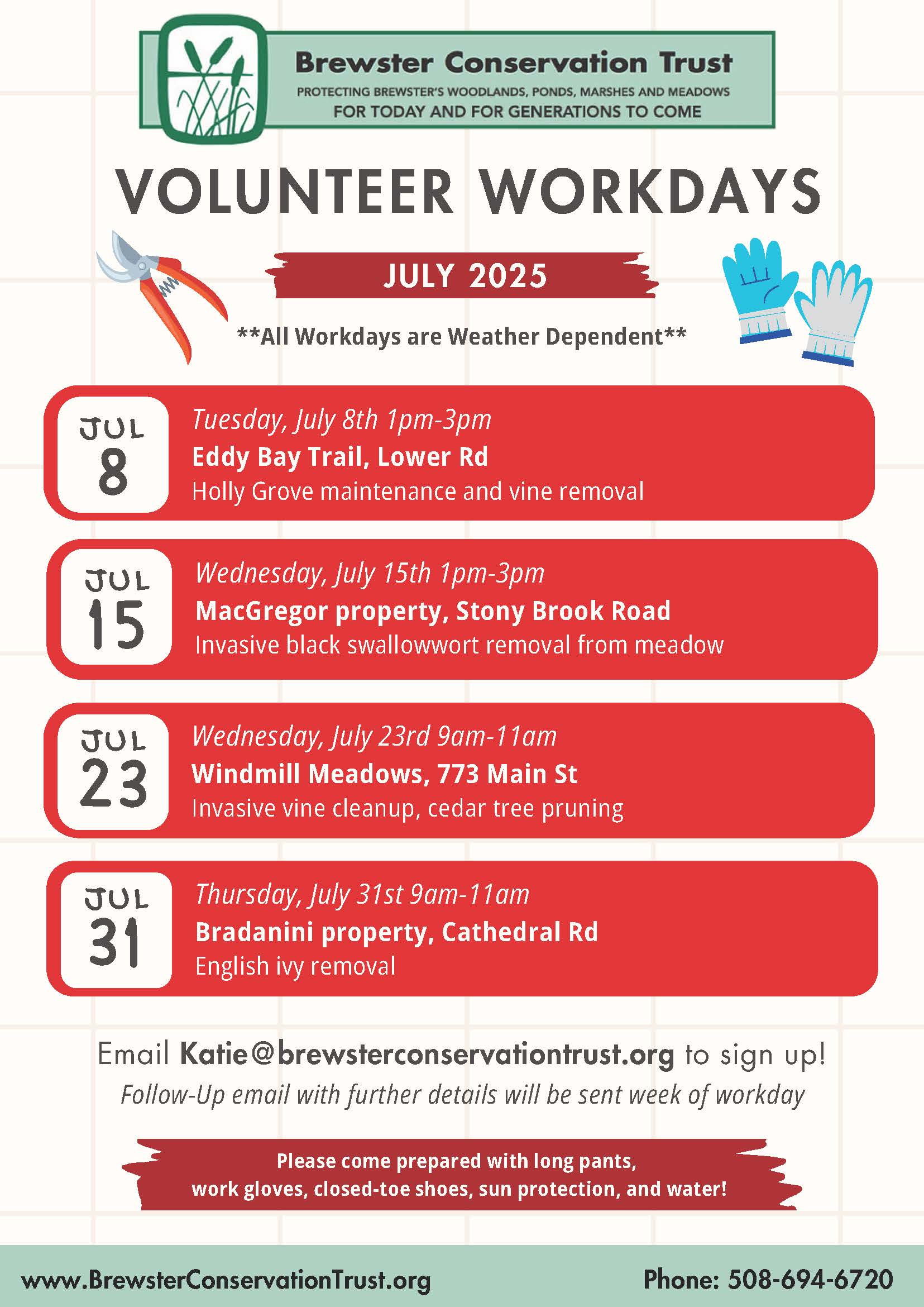 7. July Workday Schedule